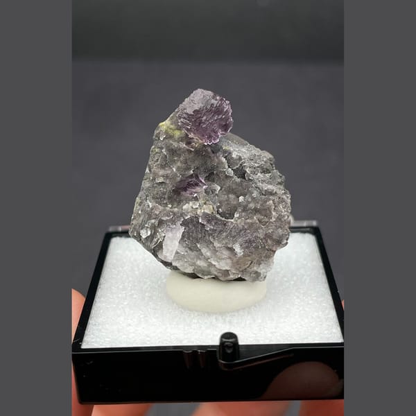 Stepped purple fluorite A from Zhejiang — complete view