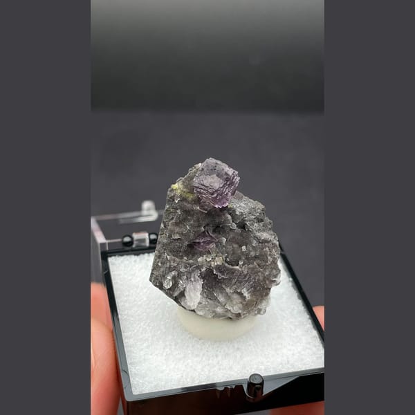 Stepped purple fluorite A from Zhejiang — alternate view