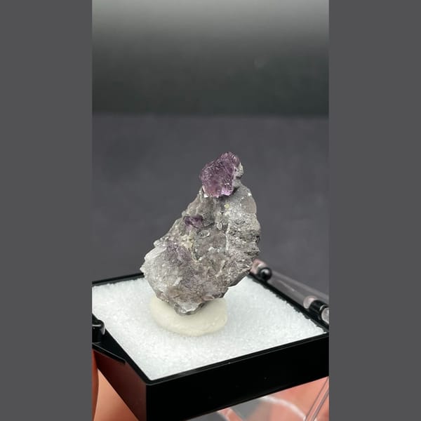 Stepped purple fluorite A from Zhejiang — detail view