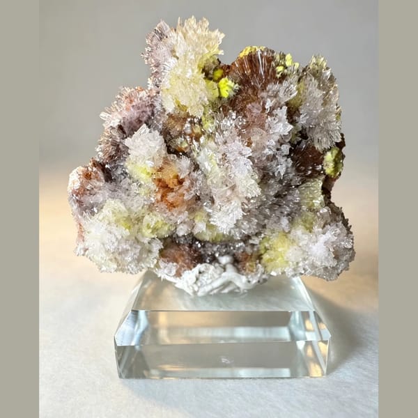 Creedite with Carlhintzeite, Yellow-White-Green 4.0 cm — complete view