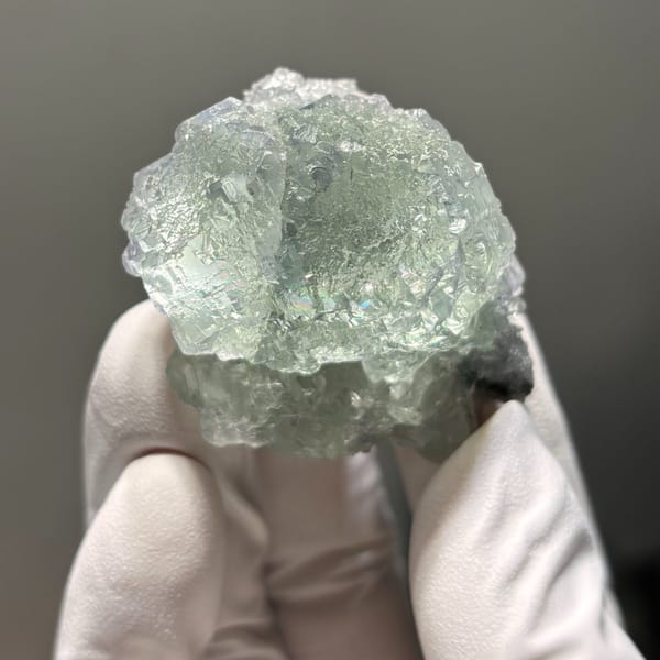 Cracked fluorite from Hunan — detail view
