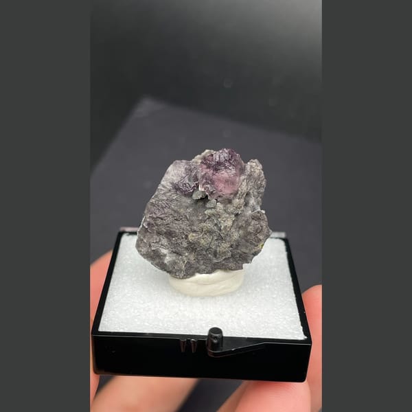 Stepped purple fluorite B from Zhejiang — complete view