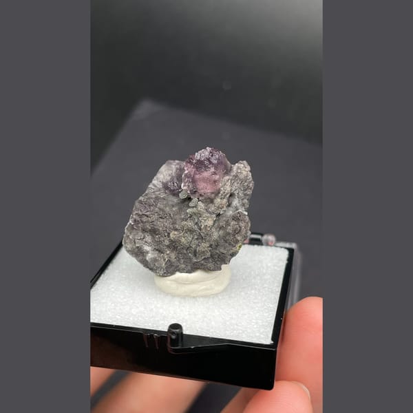 Stepped purple fluorite B from Zhejiang — alternate view