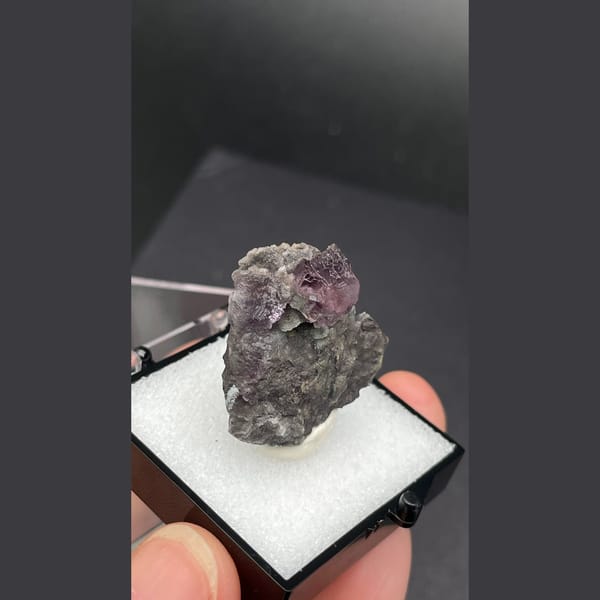 Stepped purple fluorite B from Zhejiang — detail view