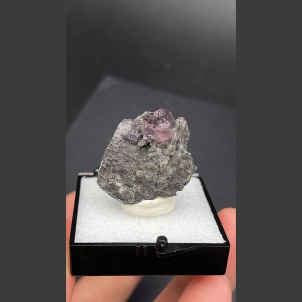Stepped purple fluorite B from Zhejiang — detail view