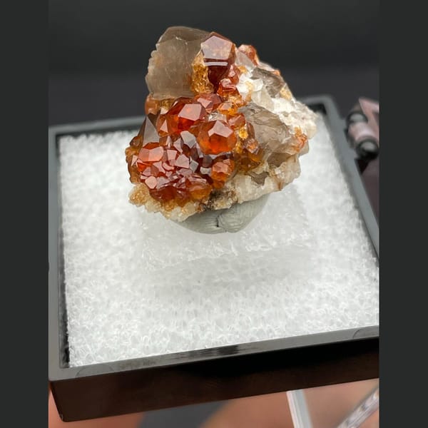 Garnet with smoky quartz from Fujian — alternate view
