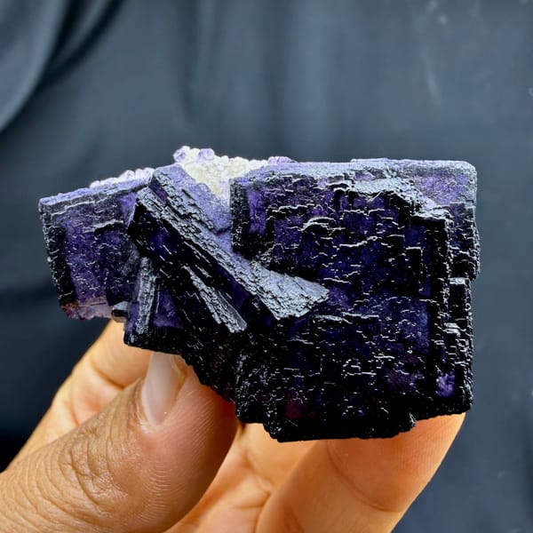 Deep purple framed cubic fluorite from Inner Mongolia — complete view