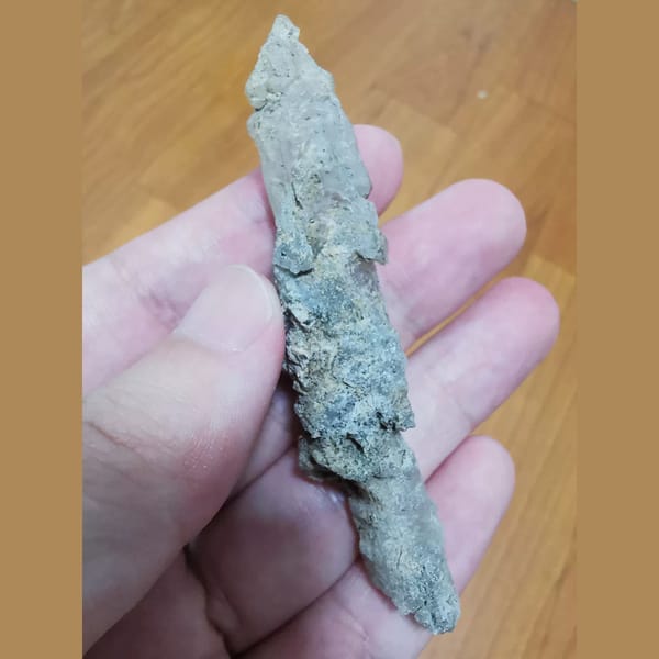 Irregular etched quartz crystal — alternate view