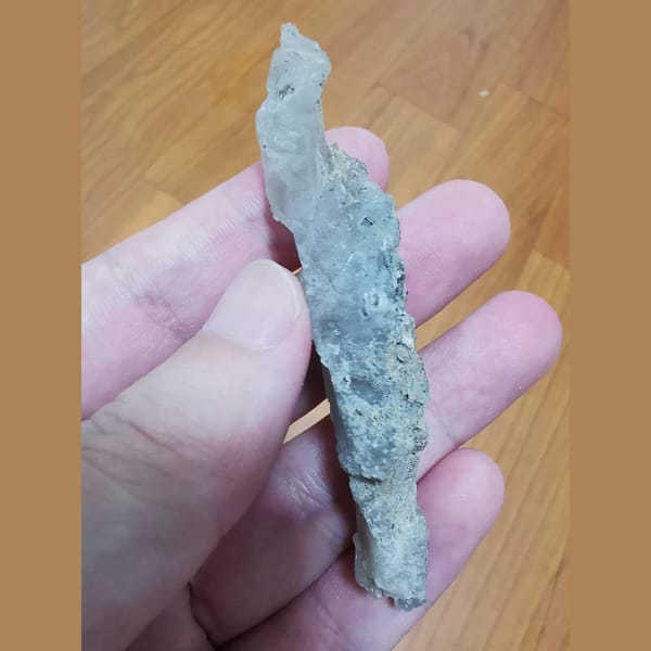 Irregular etched quartz crystal — alternate view