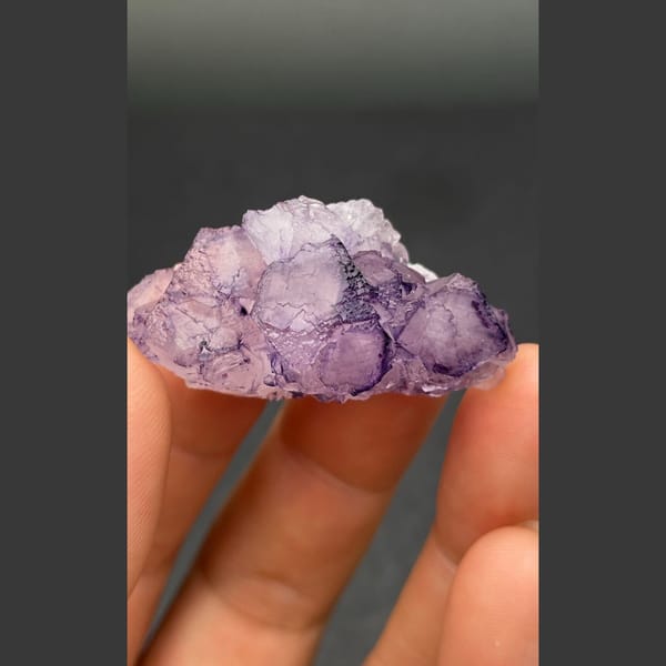 Eggplant-purple fluorite B from Henan — complete view
