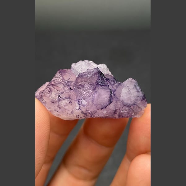 Eggplant-purple fluorite B from Henan — detail view