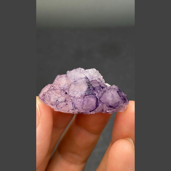 Eggplant-purple fluorite B from Henan — detail view