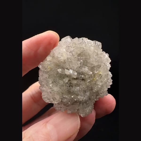 Ball of radiating glassy creedite crystals from Guizhou — alternate view