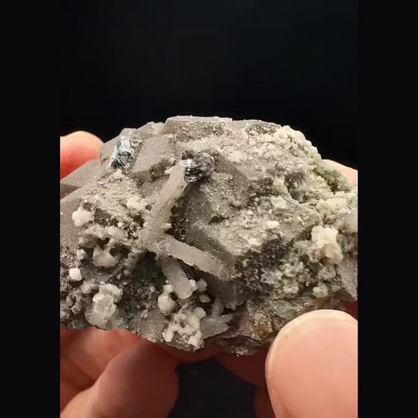 Brown andradite garnet with quartz and calcite from Inner Mongolia — complete view