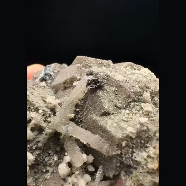 Brown andradite garnet with quartz and calcite from Inner Mongolia — alternate view