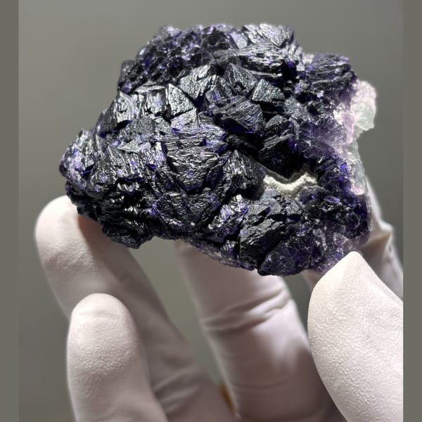 Complete purple Jiangxi fluorite — alternate view