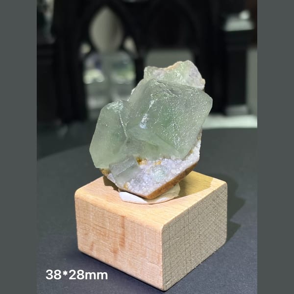 Morandi green fluorite from Fujian — complete view