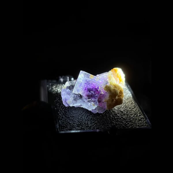Icy purple-core fluorite from Inner Mongolia — alternate view