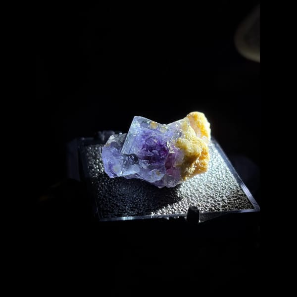 Icy purple-core fluorite from Inner Mongolia — alternate view