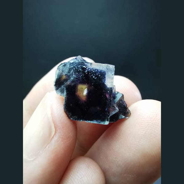 Purple phantom window fluorite — complete view