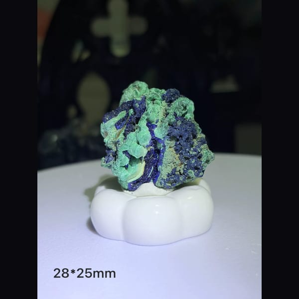 Botryoidal azurite with chrysocolla — complete view