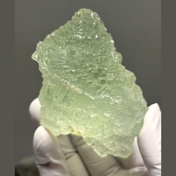 Complete stepped fluorite — detail view
