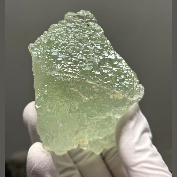Complete stepped fluorite — detail view