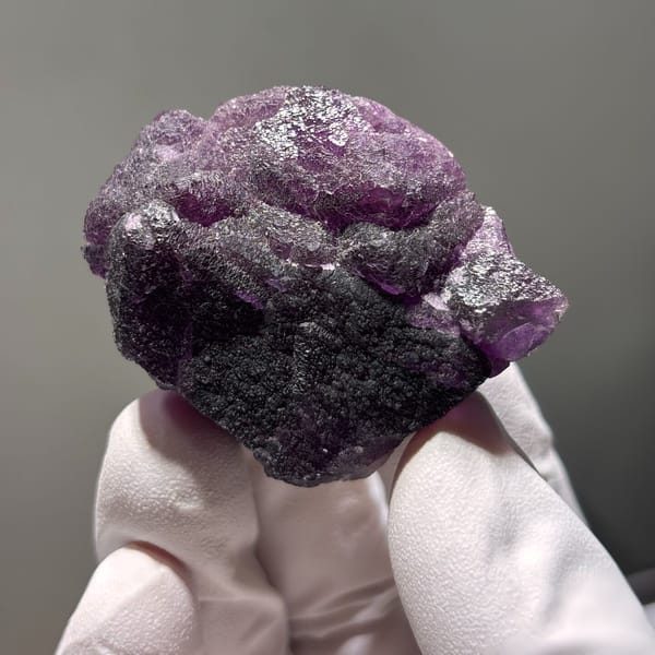 Cut-base purple Jiangxi fluorite — complete view
