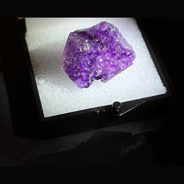 Grape-purple Alien Eye fluorite from Luoyang — complete view