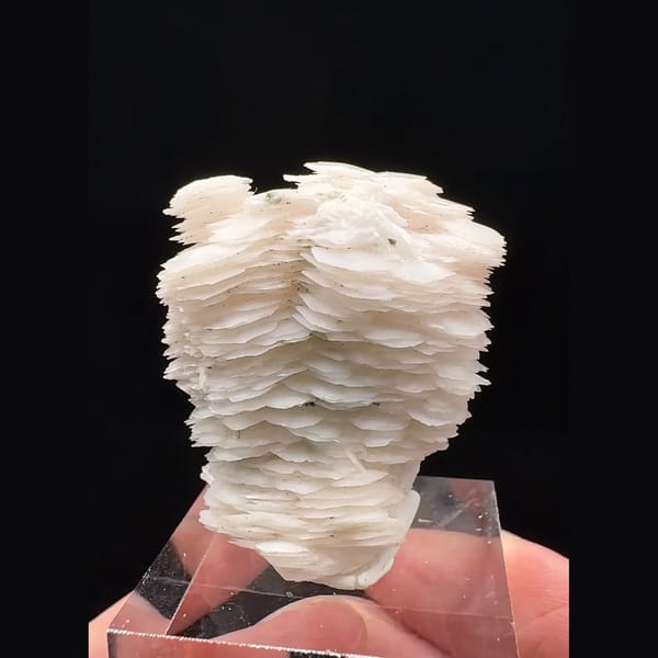 Pale pink layered calcite from Inner Mongolia — complete view