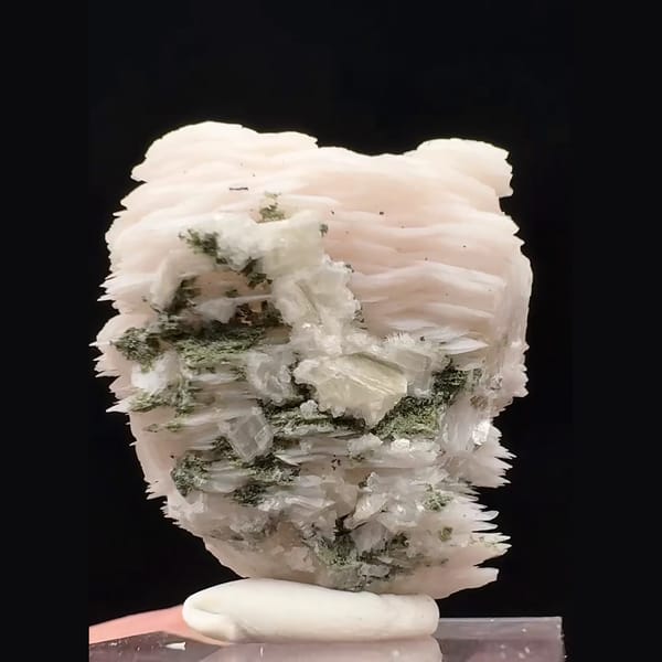 Pale pink layered calcite from Inner Mongolia — alternate view