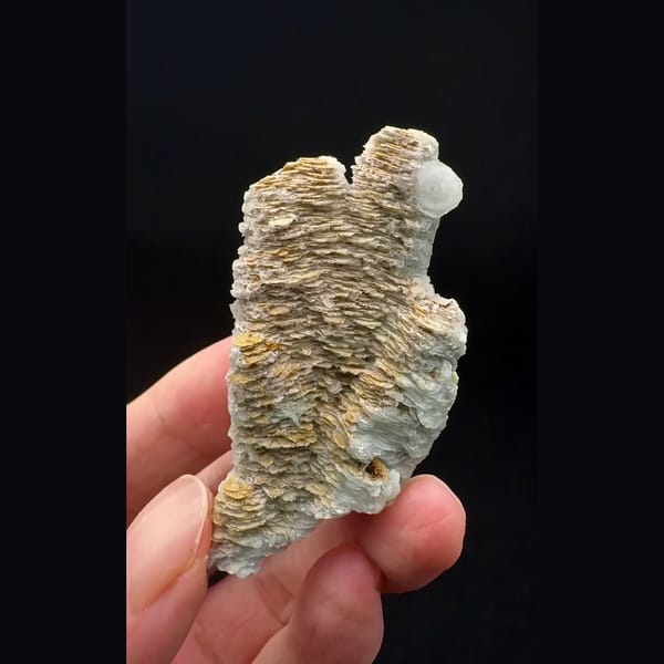 Small layered calcite floater from Inner Mongolia — complete view