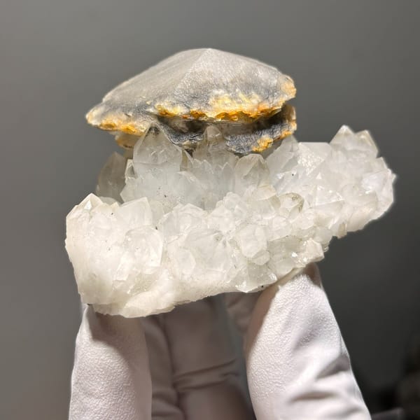 Hubei quartz with calcite — alternate view