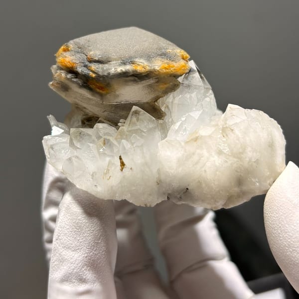Hubei quartz with calcite — alternate view
