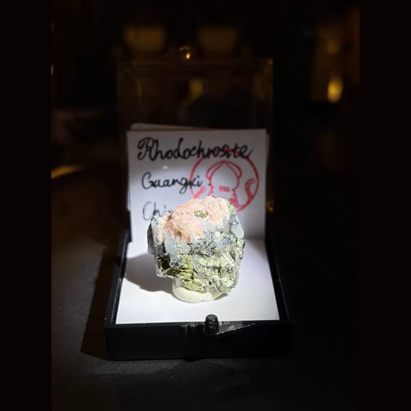 Rhodochrosite with Pyrite and Quartz — Guangxi