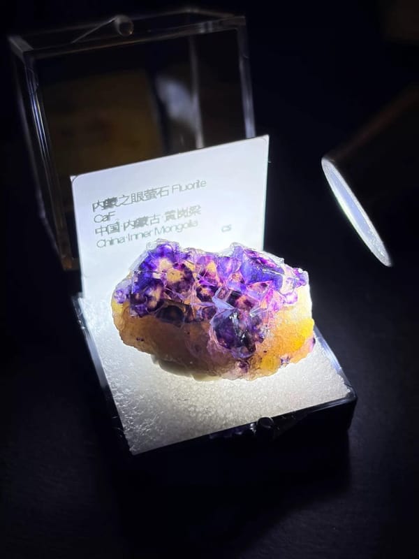 Purple Eye Fluorite with Concentric Color Zoning — Huanggangliang, Inner Mongolia, China, natural mineral specimen, photo 2 of 3