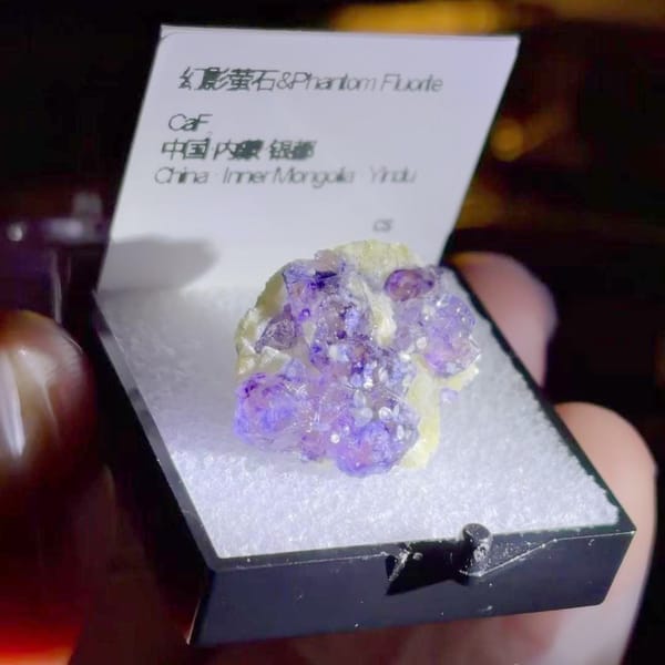 Purple Phantom Fluorite with Phlogopite and Dolomite — Yindu, Inner Mongolia, China, natural mineral specimen, photo 1 of 3