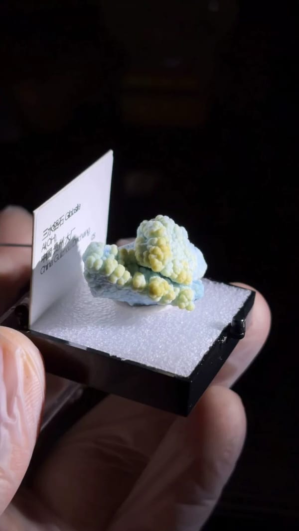 Two-Tone Botryoidal Gibbsite, Pale Blue and Cream — Dachang, Guizhou, China, natural mineral specimen, photo 3 of 3