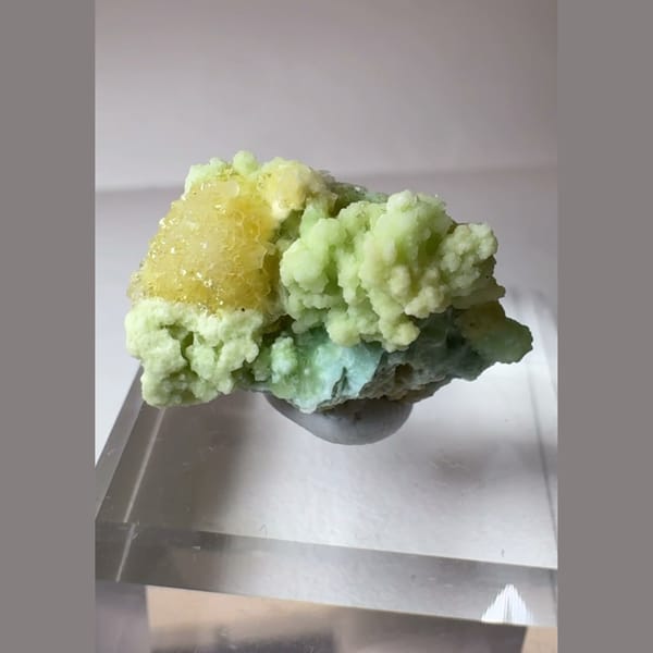 Yellow-Green Creedite Cluster 2.0 cm — alternate view