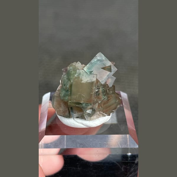 Small porcelain-like green fluorite from Hebei — complete view