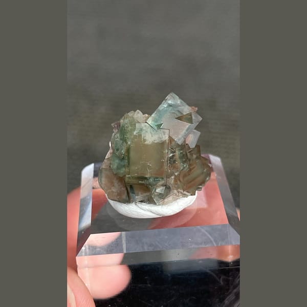 Small porcelain-like green fluorite from Hebei — alternate view
