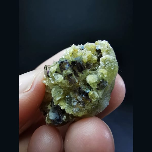 Small purple phantom fluorite on phlogopite — alternate view