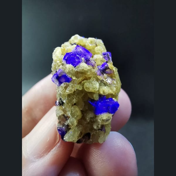 Small purple phantom fluorite on phlogopite — alternate view