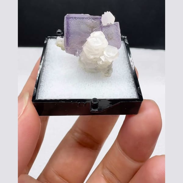 Framed Fluorite with Calcite Yaogangxian 2.3 cm — complete view