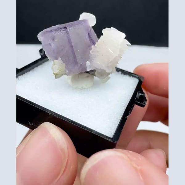 Framed Fluorite with Calcite Yaogangxian 2.3 cm — alternate view