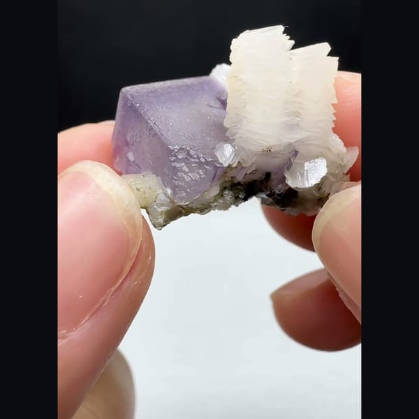 Framed Fluorite with Calcite Yaogangxian 2.3 cm — alternate view