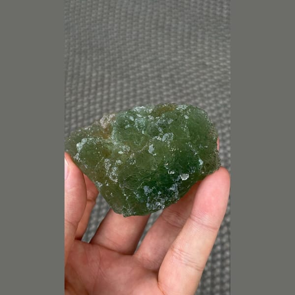 Stepped apple green fluorite from Henan — alternate view