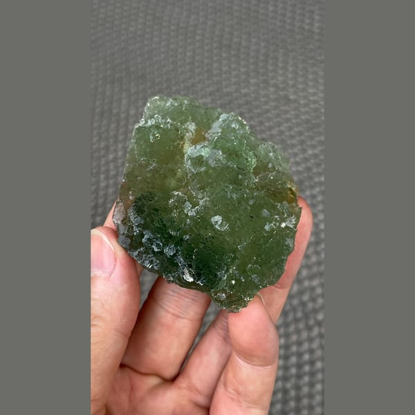 Stepped apple green fluorite from Henan — alternate view