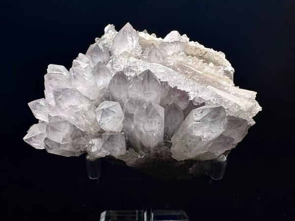 Platy Calcite Across Pale Amethyst — Inner Mongolia — individual mineral specimen view 2