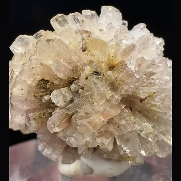 Small round ball of glassy creedite crystals from Guizhou — alternate view